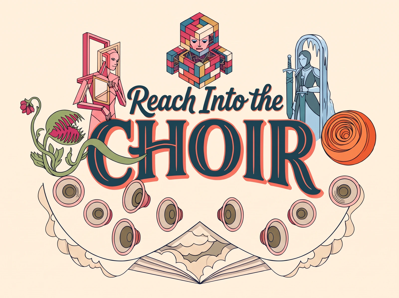 Reach Into the CHOIR, with five distinct AI characters and a bank of model resonators