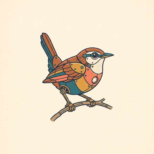 Wren, a small mechanical wren